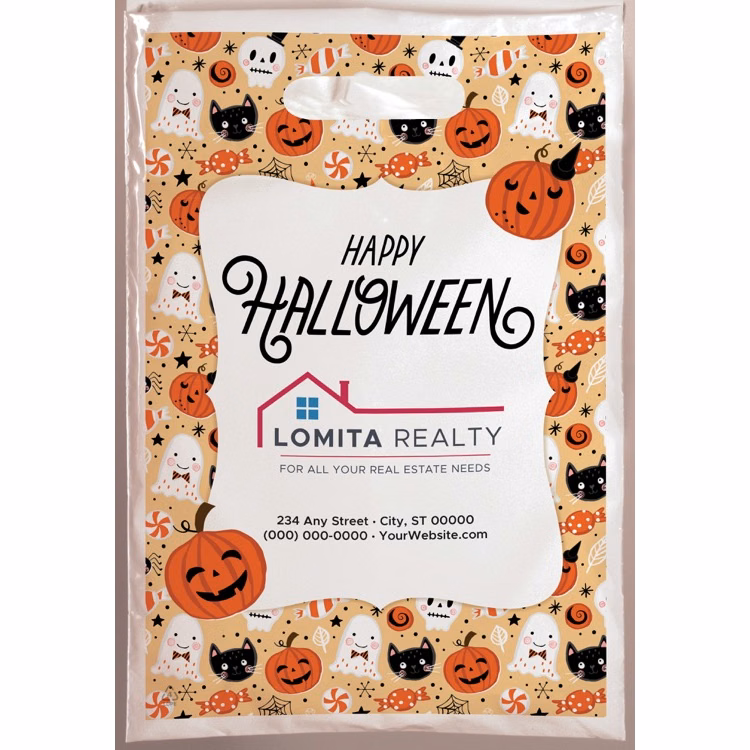 Halloween Scatter Design 3 Plastic Bag (9" x 13")