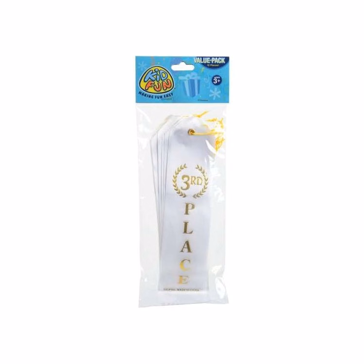 3rd Place Ribbons - White