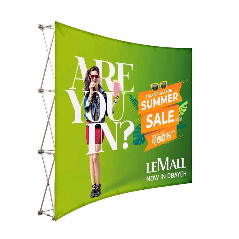 10'x10' Curved Pop Up Fabric Foldable Display Wall