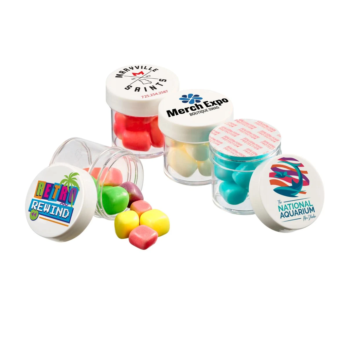 1 oz Jar of Mini Candy Covered Marshmallows 1