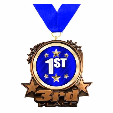 Medallion: 3" Double Action Insert 3RD Place Bronz
