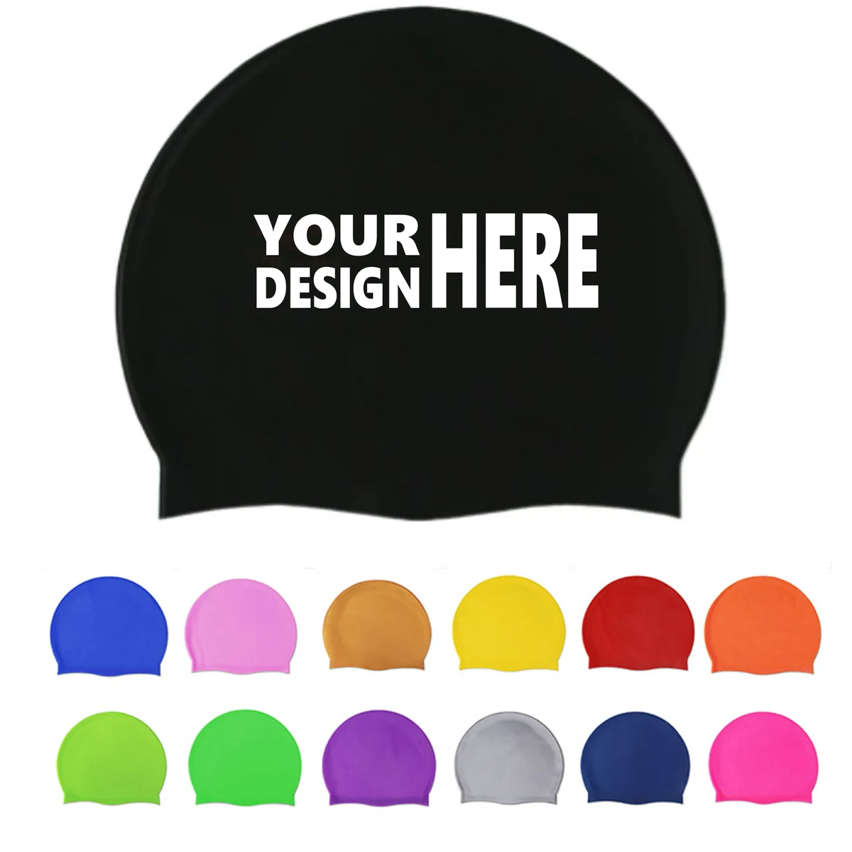 Colorful Silicone Swim Cap 1