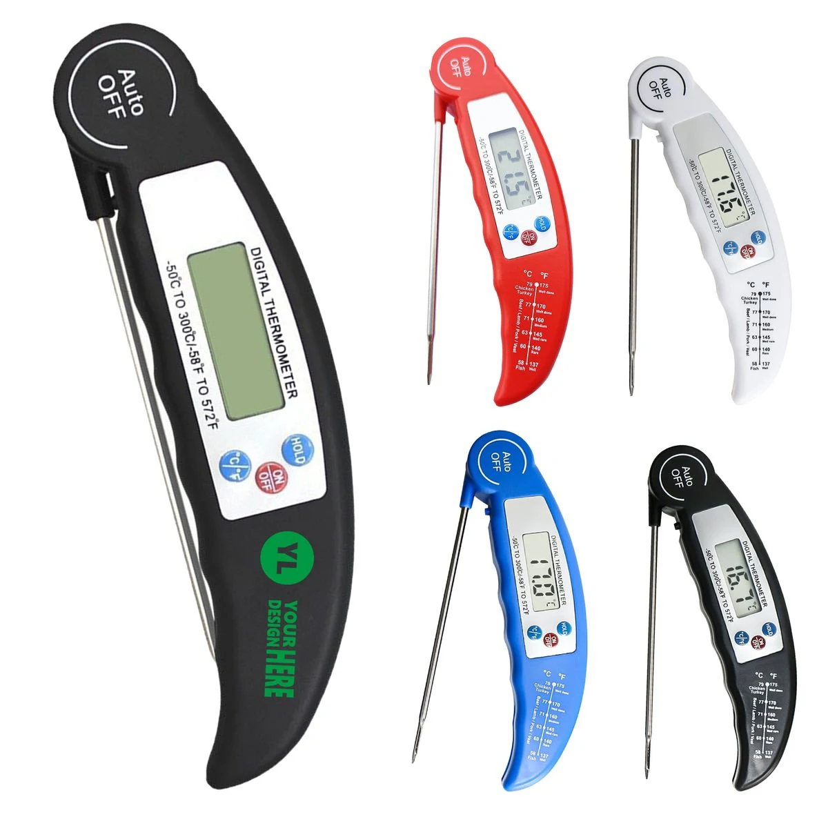 Foldable Stainless Steel BBQ Electronic Thermometer 1