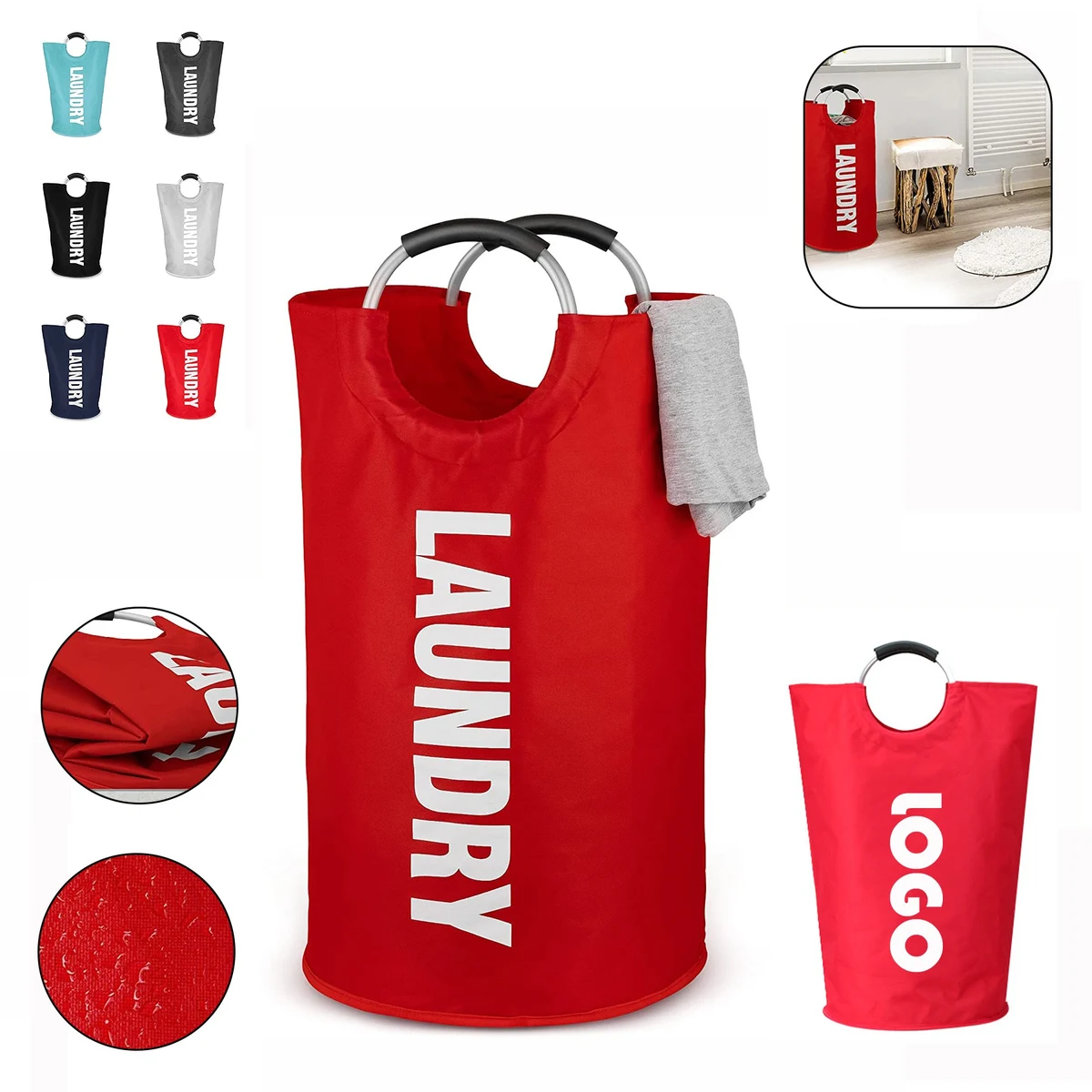 82 L Foldable Clothes Laundry Basket Bag 1
