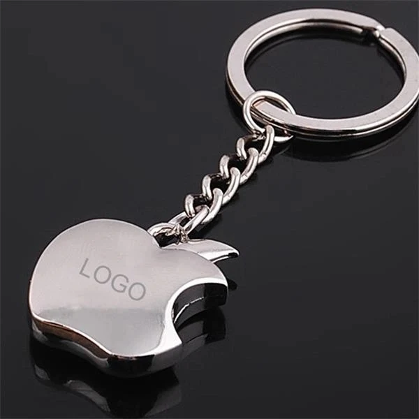 Silver Apple Shape Keychain 1