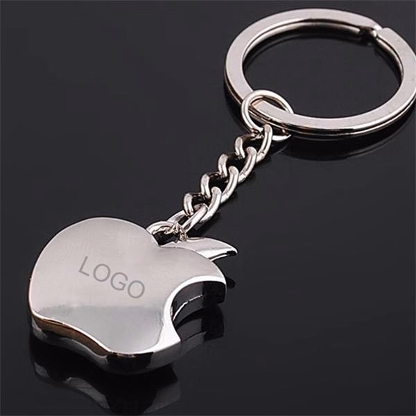 Silver Apple Shape Keychain
