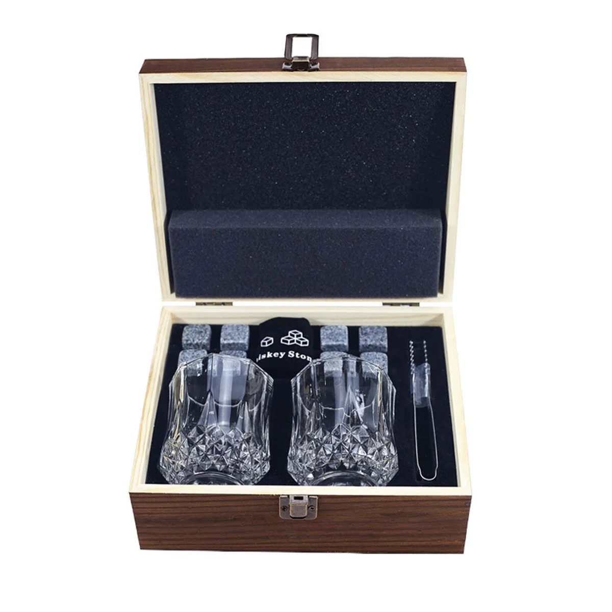 Whiskey Chilling Stones Gift Set with Wooden Box 1