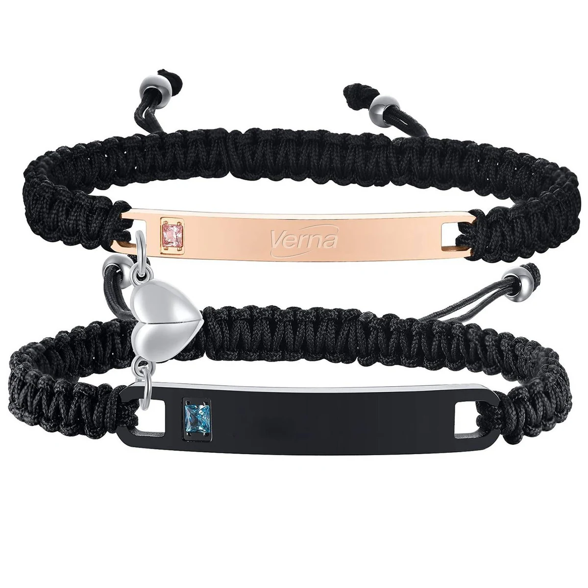 Custom Adjustable Stainless Steel Couple Bracelet 1