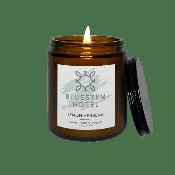 8 oz Amber Candle with Lid 1