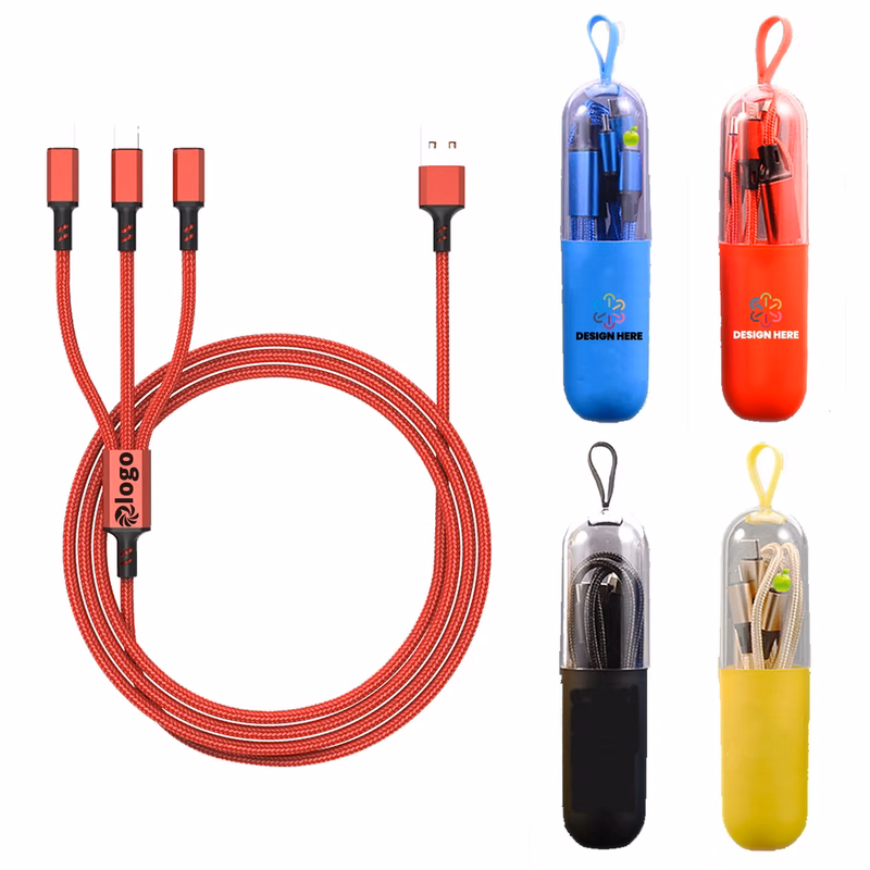 3 in1 Multifunctional USB Charging Cable With Case