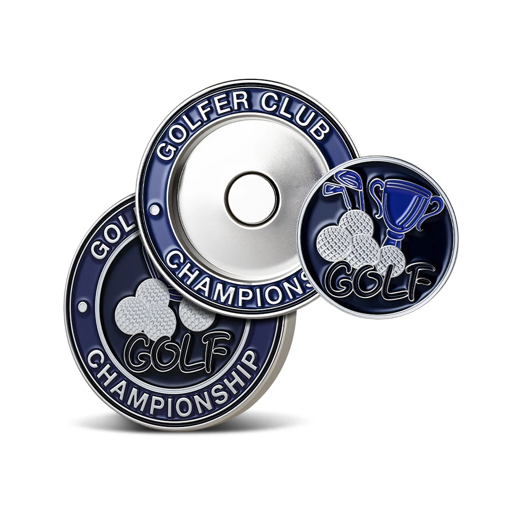 Soft Enamel Magnetic Ball Markers 1.5" 1