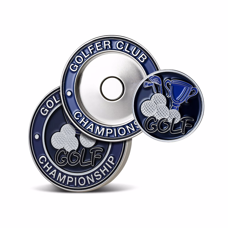 Soft Enamel Magnetic Ball Markers 1.5"