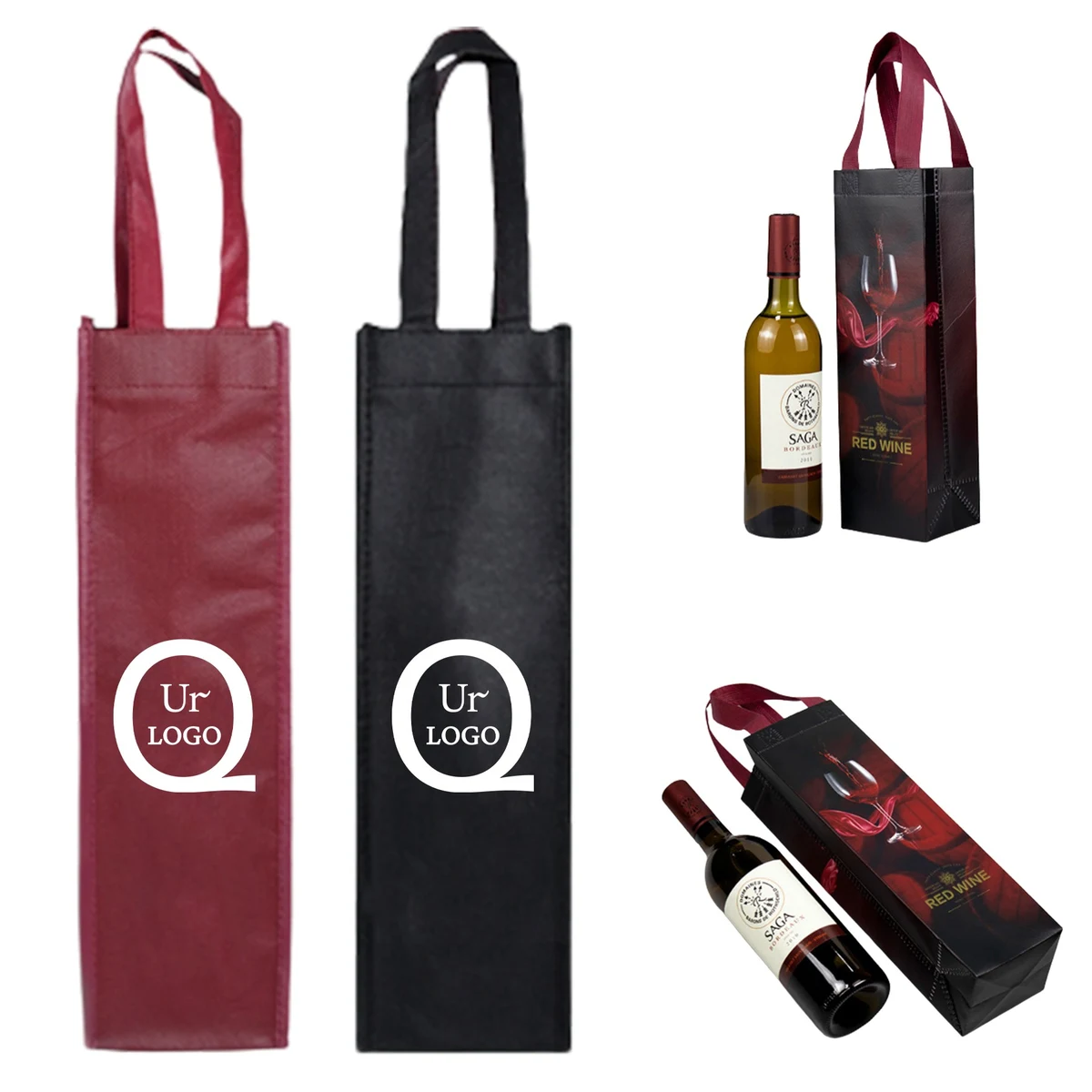 Single Bottle Non-Woven Wine Bag 1