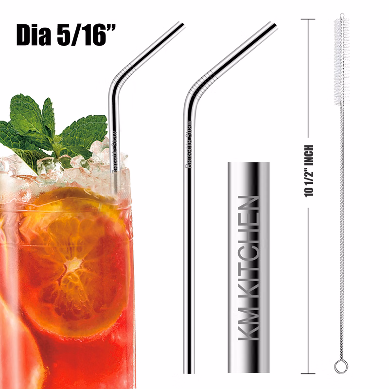 10 1/2"L 5/16"Dia Stainless Steel Straws