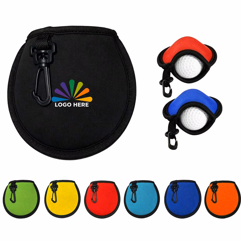 Neoprene Golf Ball Cleaner Pouch with Fleece Liner