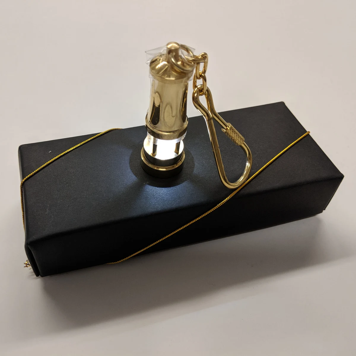 Brass Lamp Keychain with Light 1