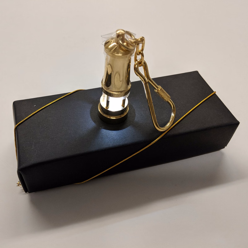 Brass Lamp Keychain with Light