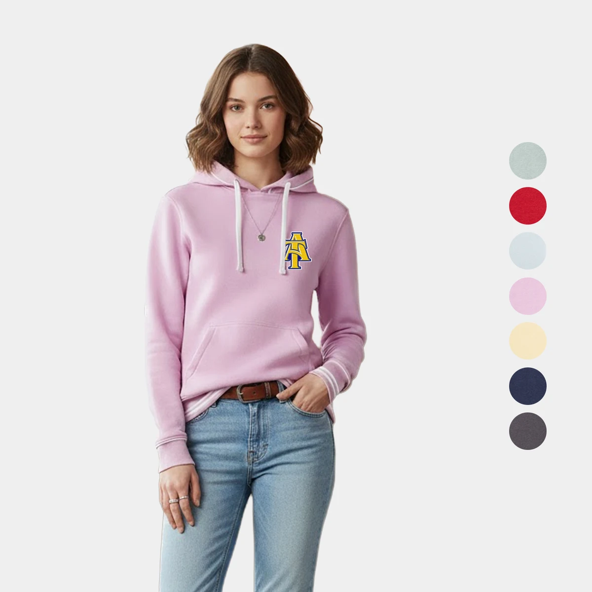 Ivy Women's Cloud Fleece Hoodie with White Piping 1