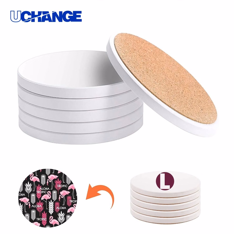 Full Color Imprint Round Ceramic Coaster Mat
