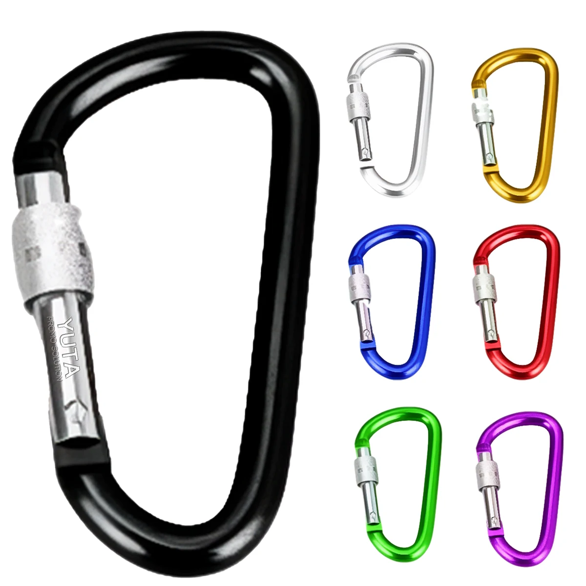 Aluminum D Shape Carabiner w/ Screw Lock 1