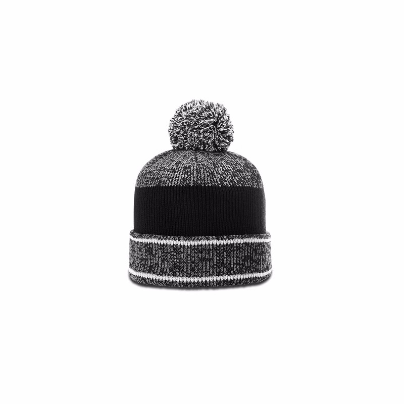  Heather Beanie with Cuff & Pom