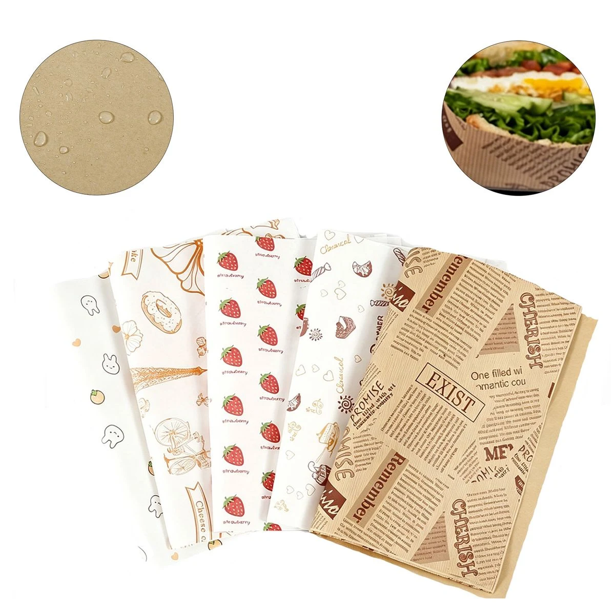 Promotional 12" Food Packaging Wax Paper with Imprint 1