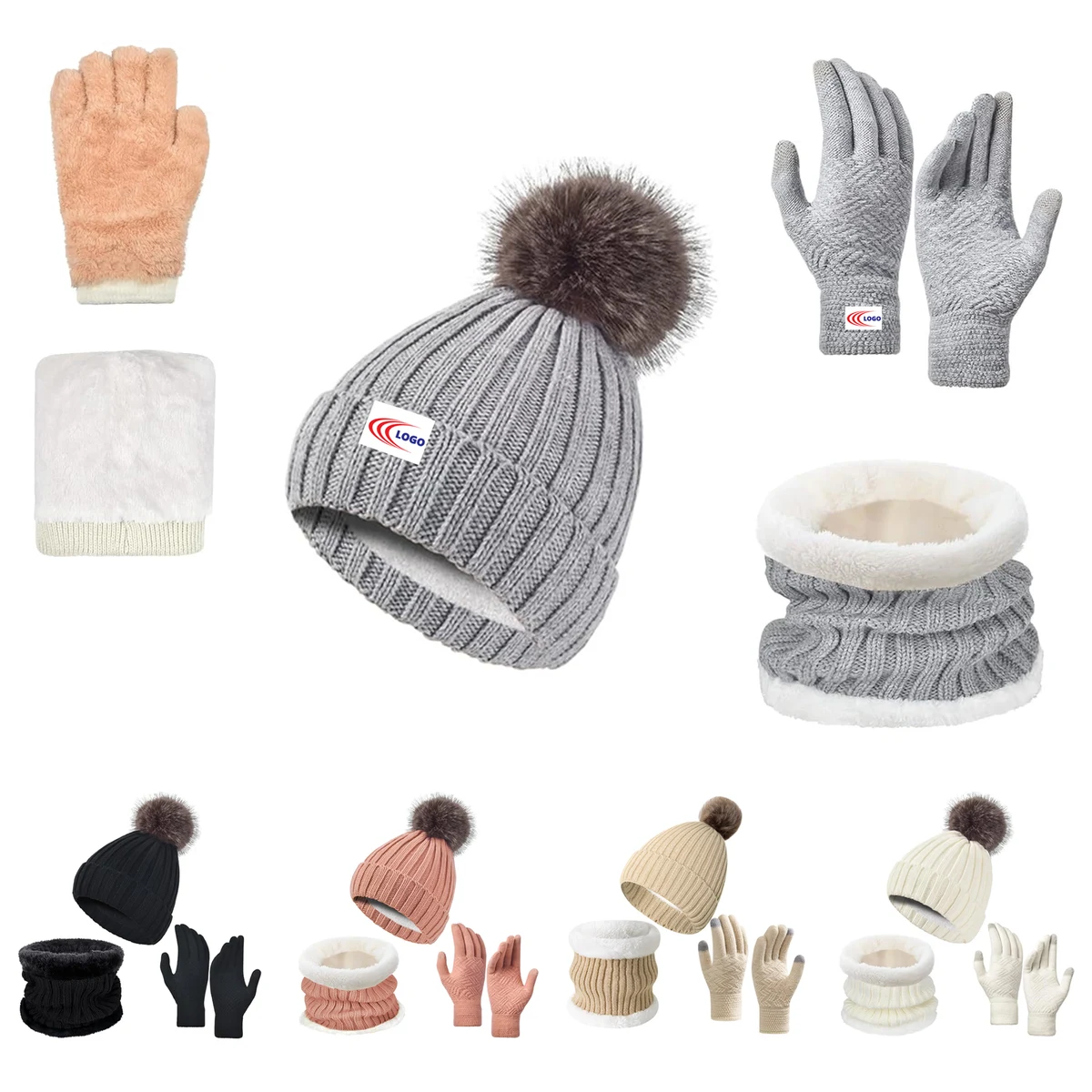 Thermal Three-Piece Acrylic Winter Set 1