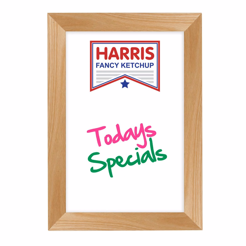 Wall Oak Frame Wet-Erase Board - 11"w x 17"h