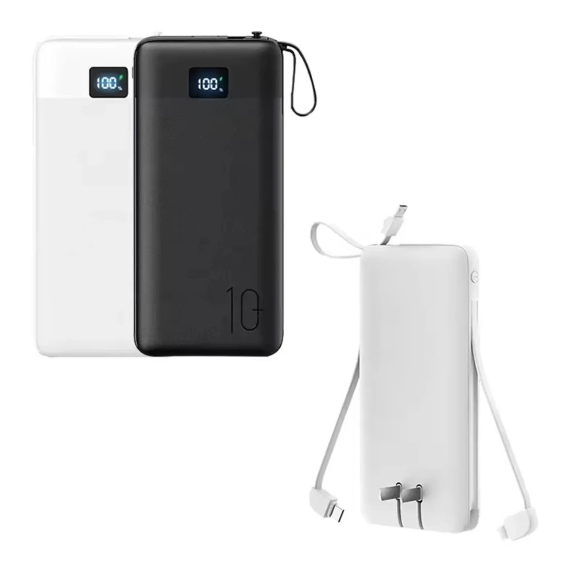10000 mAh Built-in Charging Cables Power Bank with Plug 1