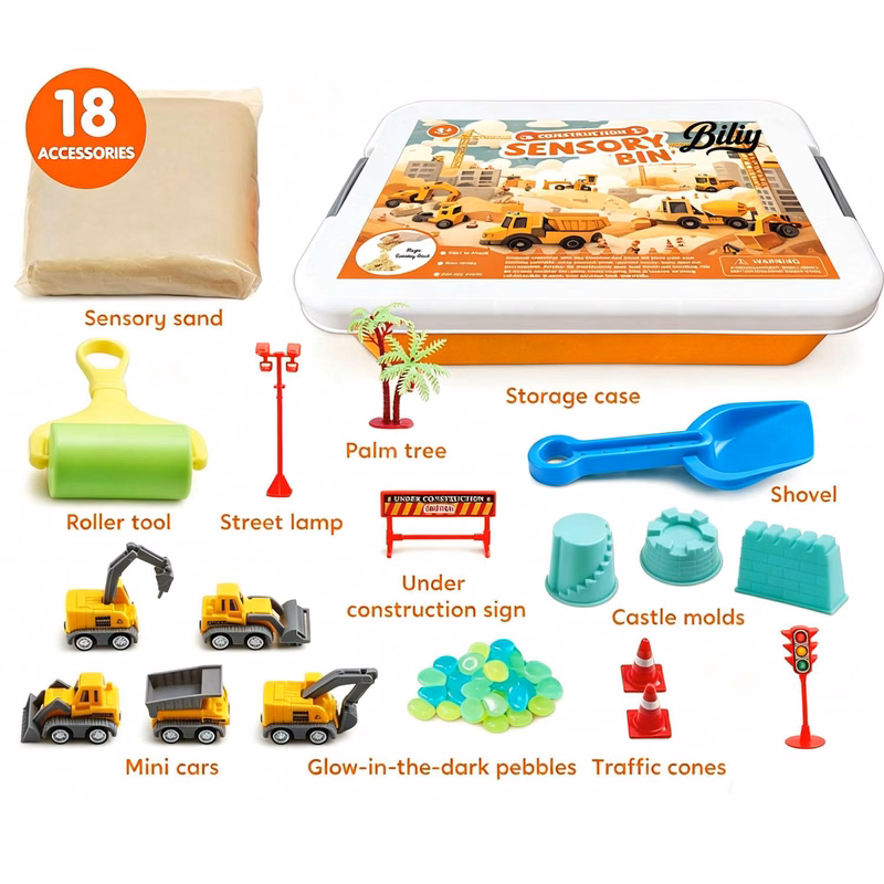 Construction Sensory Bin for Toddlers