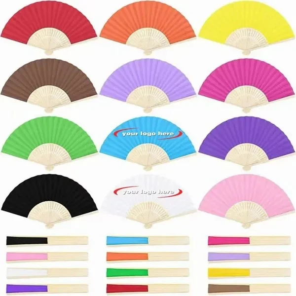 Custom 8.27 Inch Paper DIY Folding Hand Fan — Full-Color Event Accessory 1