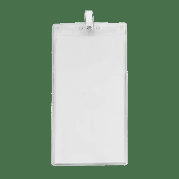 4" x 8" Blank Oversized Vertical Vinyl Pouch with Bulldog Clip 1