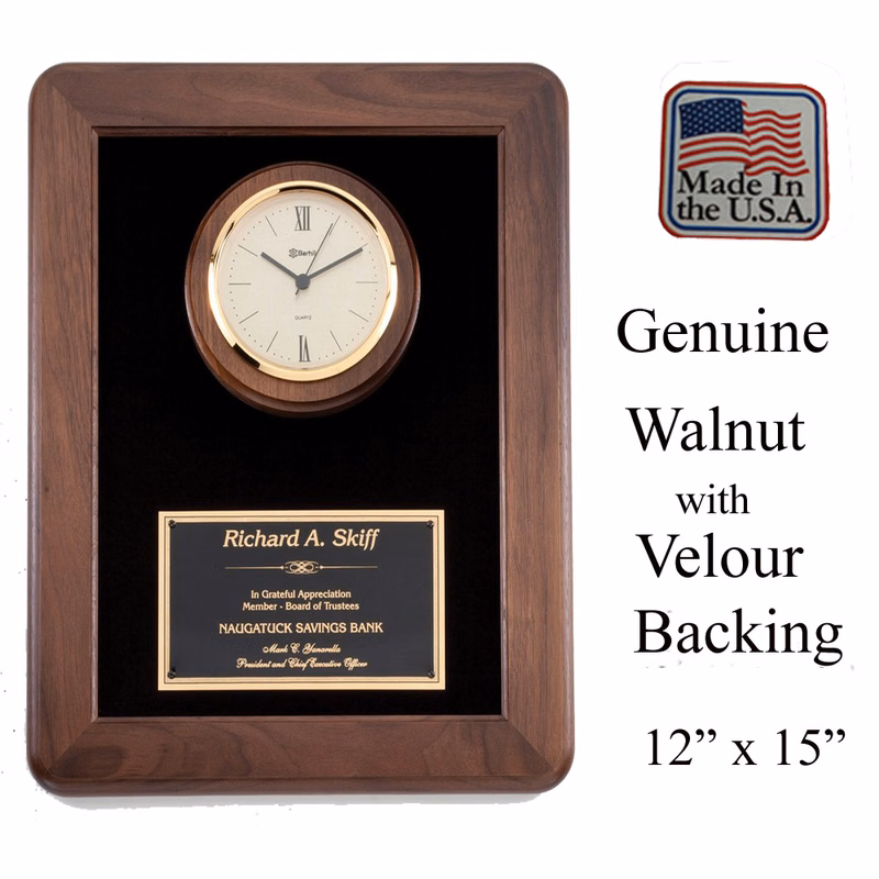 Jumbo Quartz Clock Plaque Made in USA