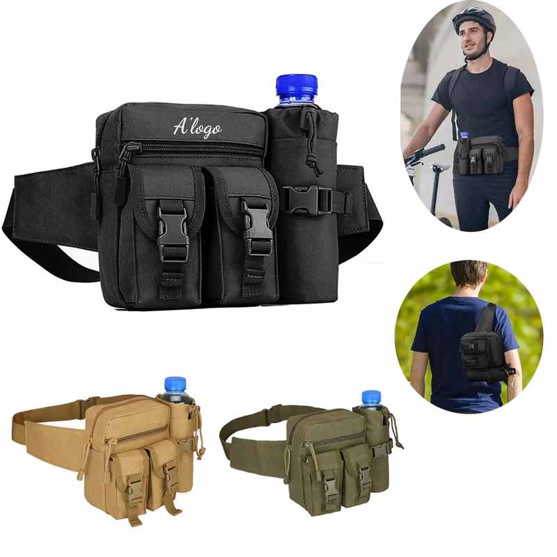 Military Tactical Waist Bag with Water Bottle Holder