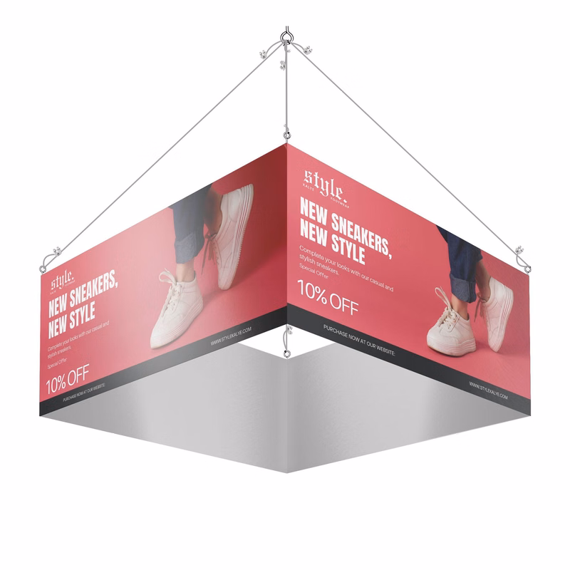 Skytube Square Hanging Banners, Double Sided Package(8ft x 2ft)