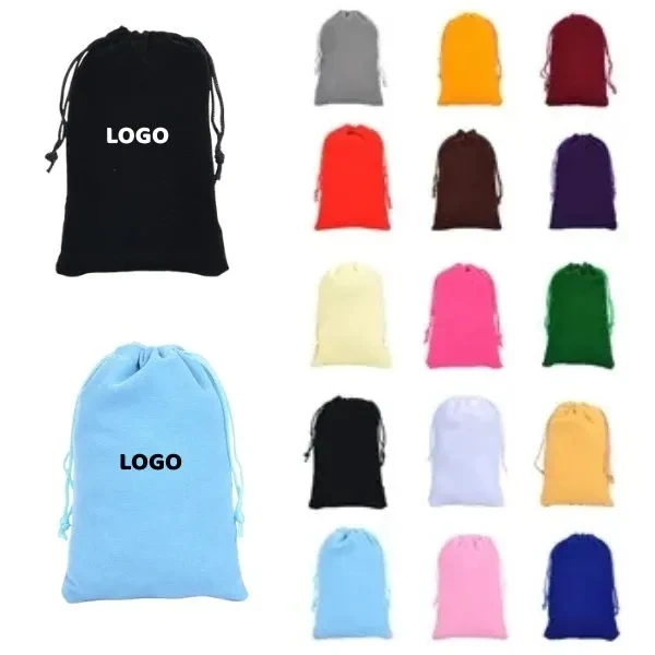 Colorful Velvet Drawstring Gift Bag with Full Pile Coating 1