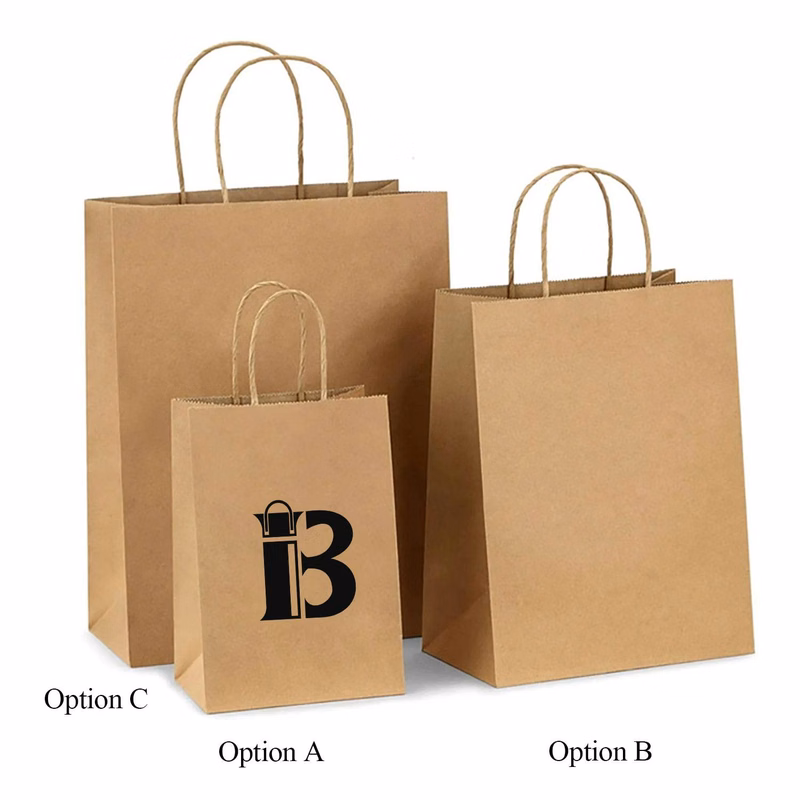 Kraft paper bags in natural color