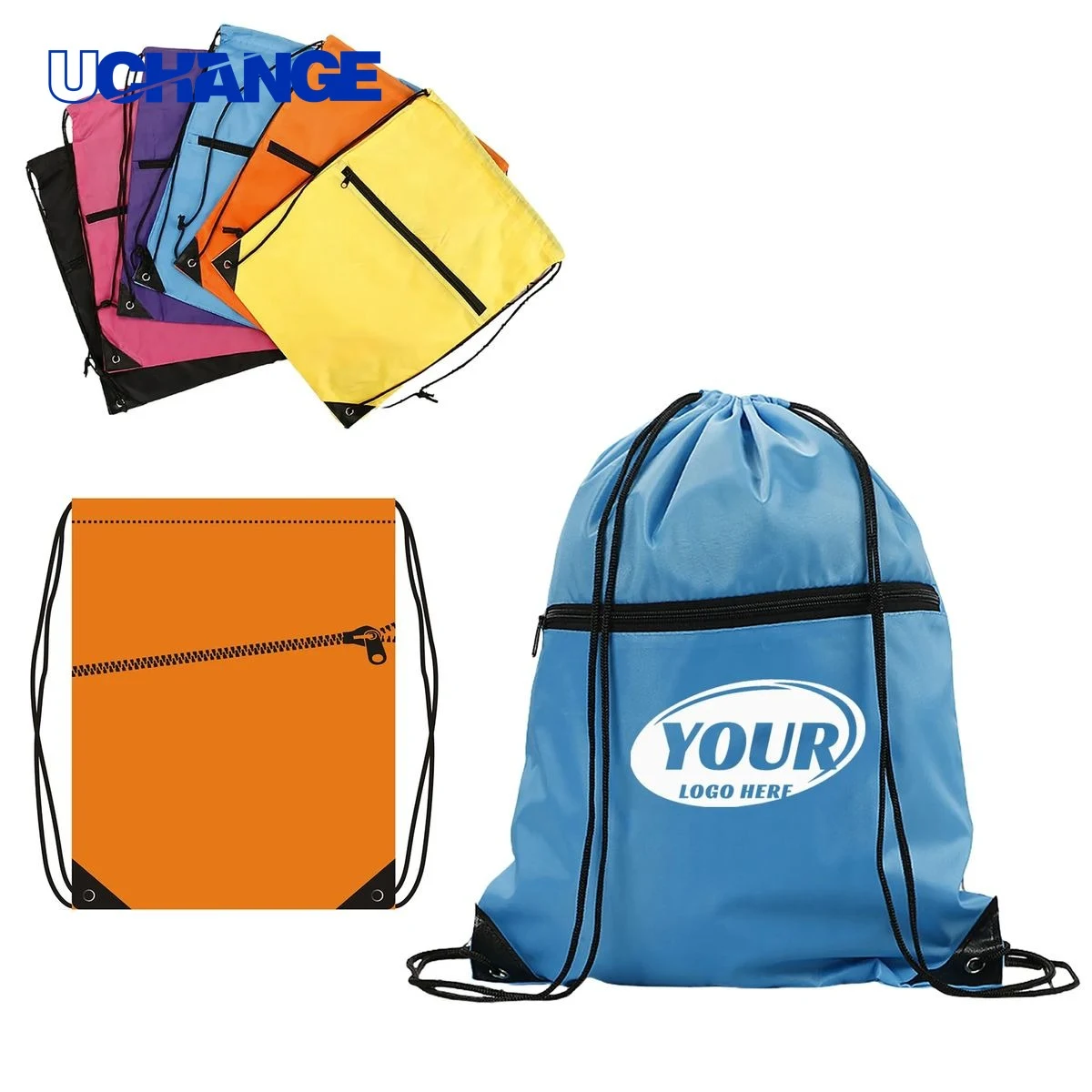 Drawstring Backpack Organizer with Zipper 1