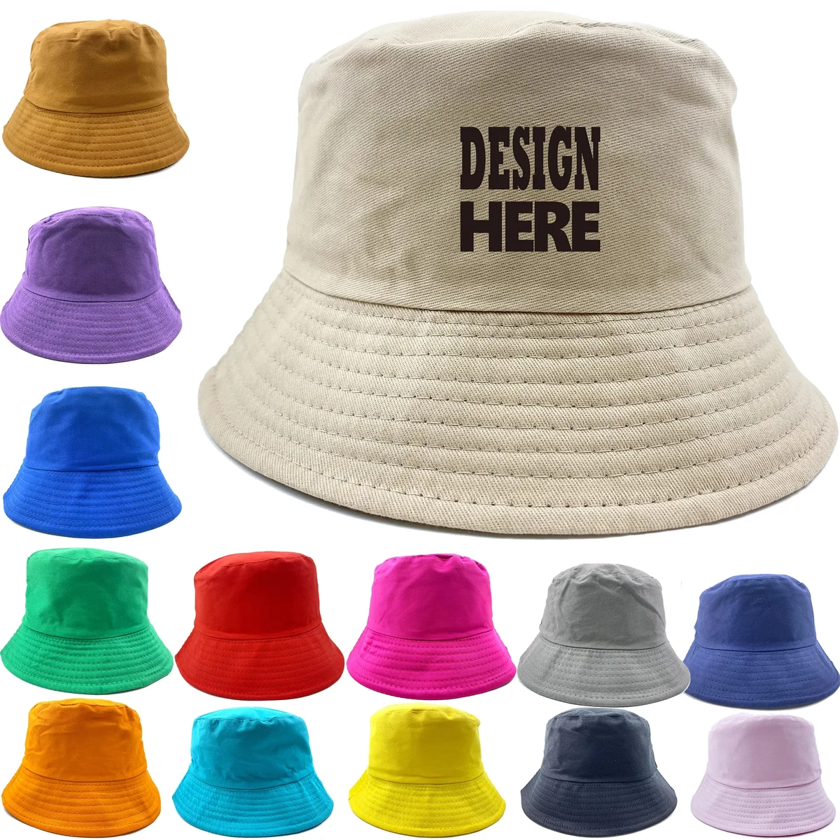 Unisex Cotton Bucket Hats Caps 1