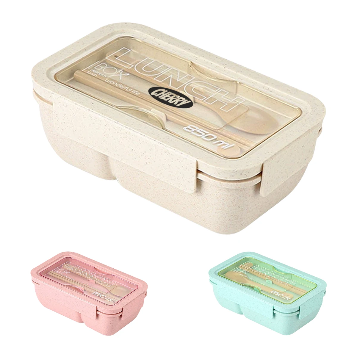 Eco Rectangular Wheat Fiber Lunch Box 1