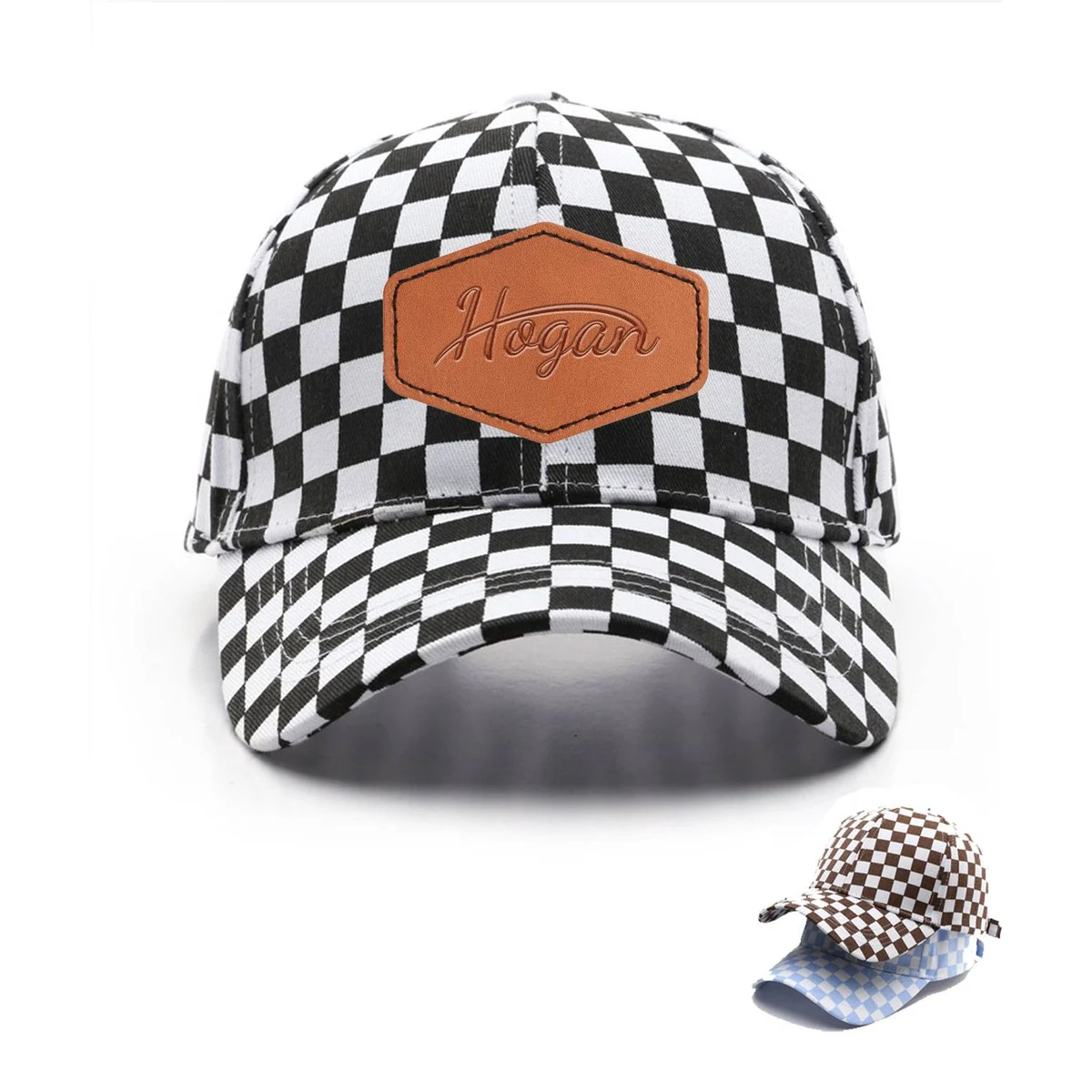 Checkerboard Baseball Cap 1