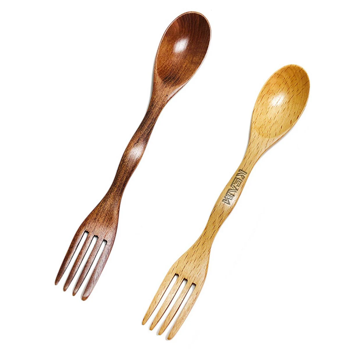 Multi-function Wooden Fork And Spoon, custom kitchen gadget with logo imprint 1