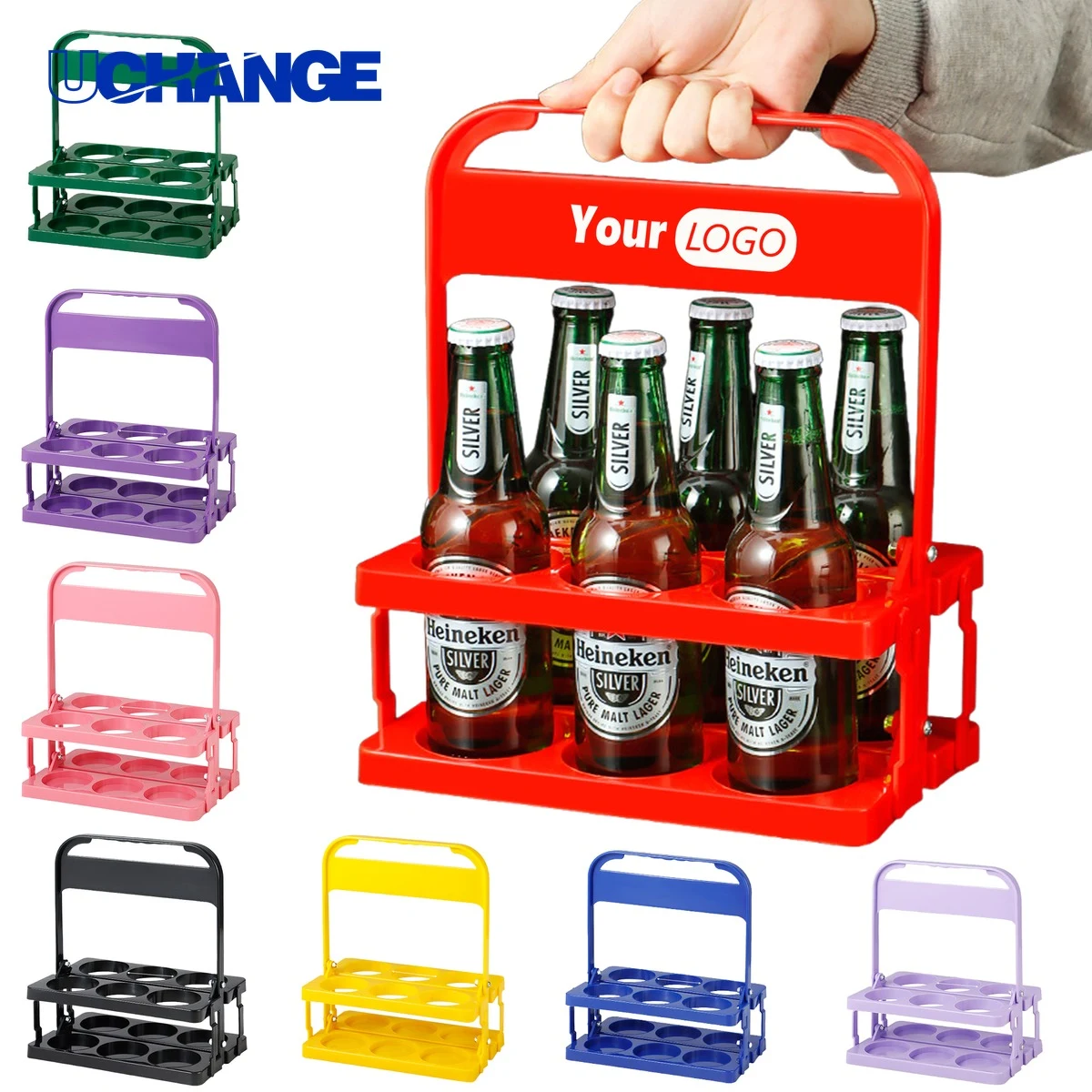 Portable Beer Bottle Holder Basket (6 Bottles) 1