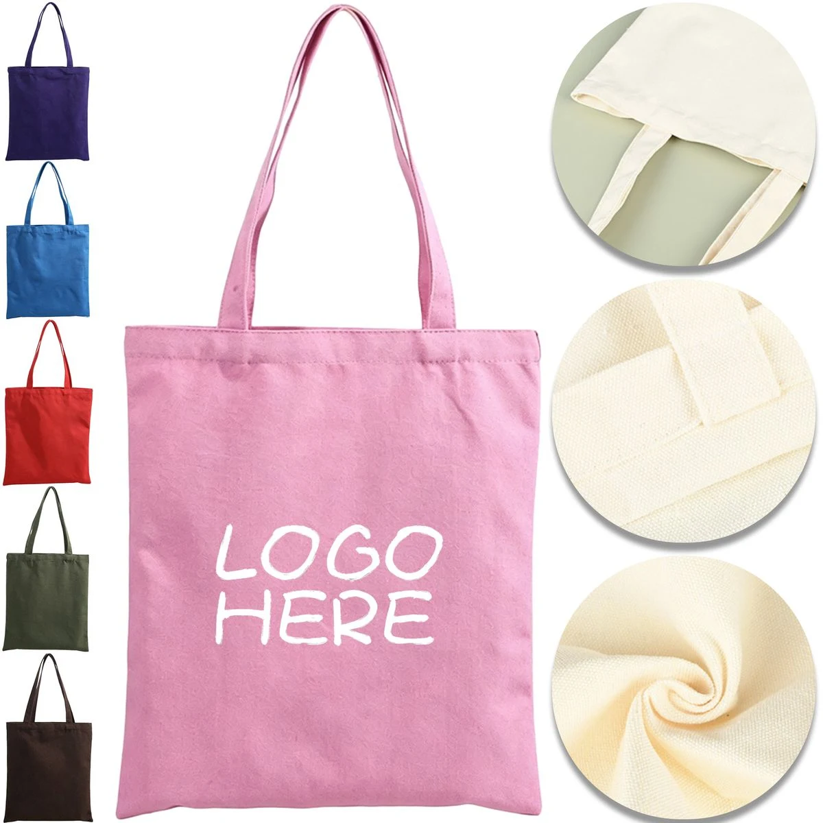 Poly Cotton Canvas Tote Bag, custom tote bag with logo imprint 1