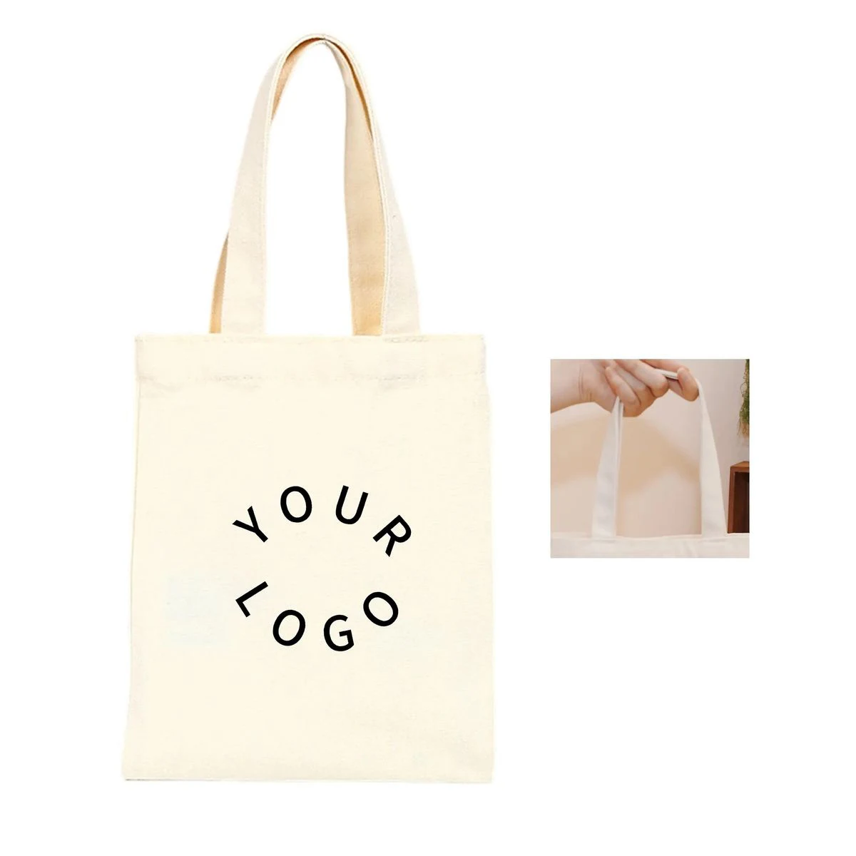 Durable Canvas Tote Bag for Shopping and Gym Gear, custom tote bag with logo imprint 1