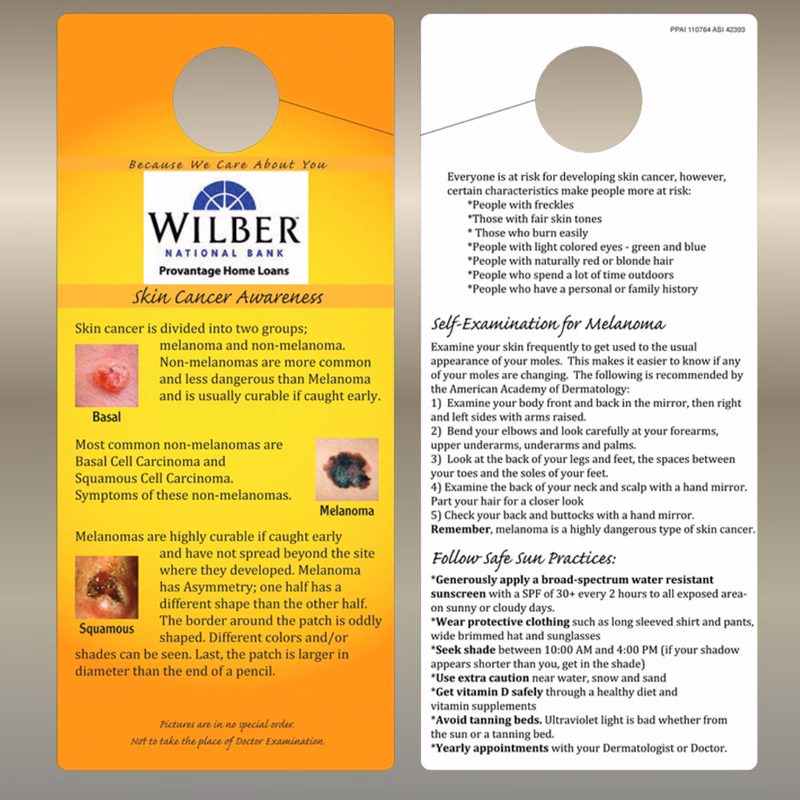 Skin Cancer Awareness Hang Tag