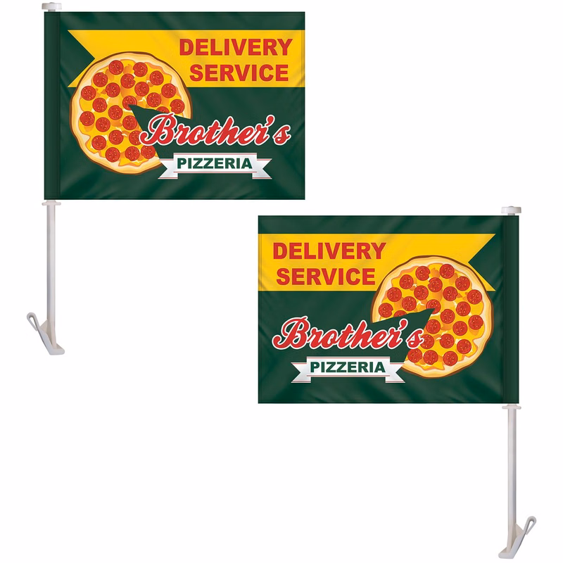11.5" x 15" Double Sided Digitally Printed Custom Car Flag