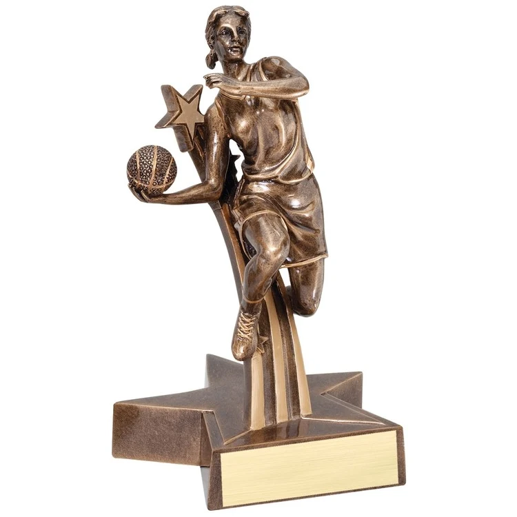 6 1/2" Tall Basketball Female Superstar Resin Award 1