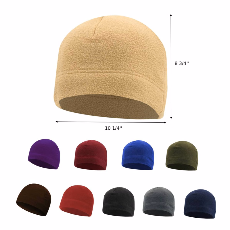 Embroidered Polar Fleece Beanie Cap