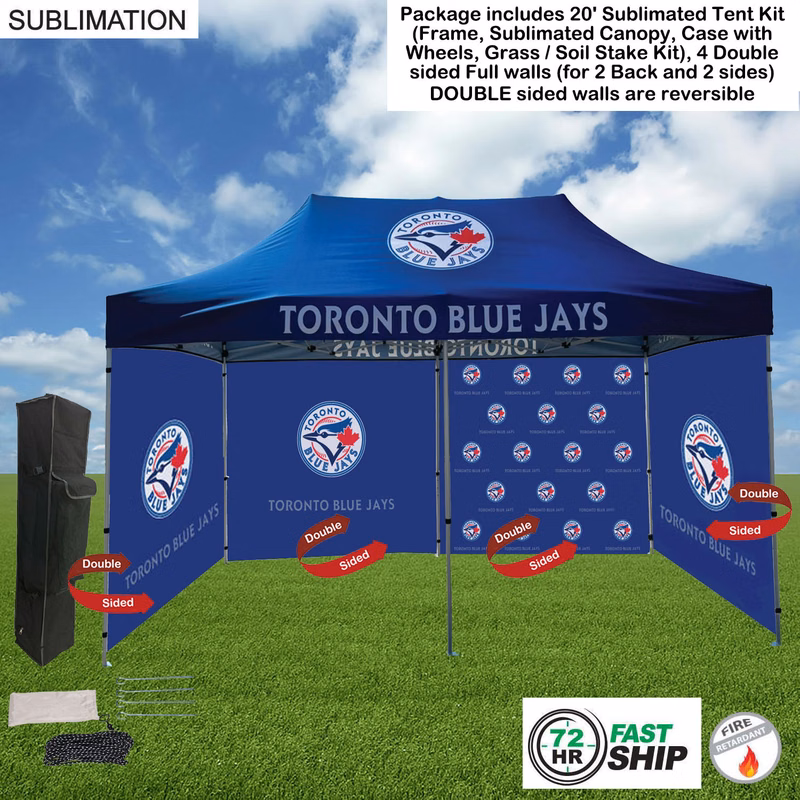 72Hr Fast Ship - Full Privacy Tent Package 1, 20' Tent, 4 Double sided Full walls (back and 2 sides)